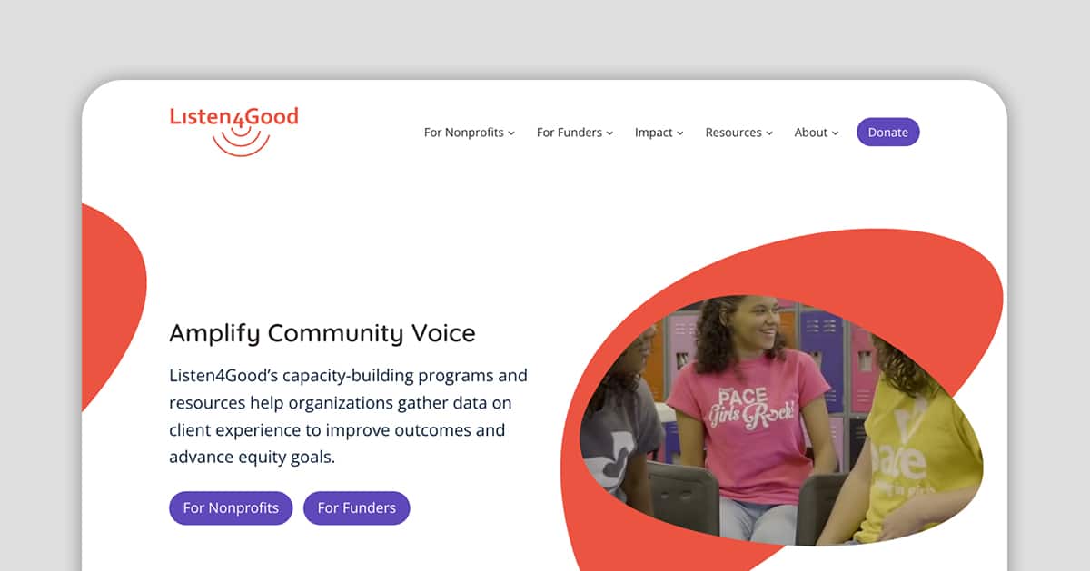 Listen4Good website redesign case study