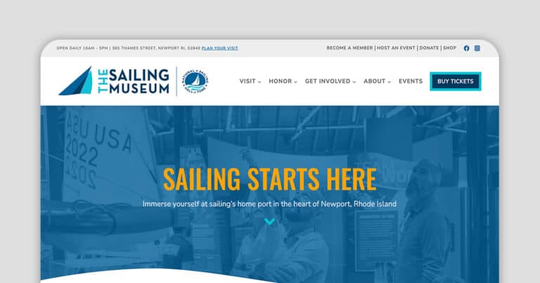 The Sailing Museum and National Sailing Hall of Fame website case study